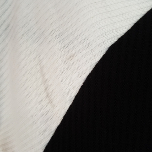 Black with white sleeve ribbed Long John type shir - Picture 3 of 4